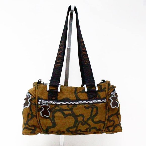 TOUS #32605 Brown Print Nylon Handbag